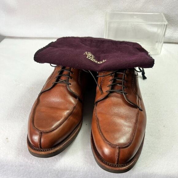 Allen Edmonds Shoes Men's Size 9 Brown Stockbridge Lace Up Oxfords Split Toe - Picture 10 of 11